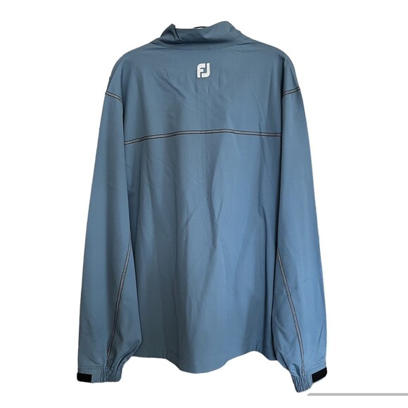 FootJoy WindShirt Jacket Mens Sz Large Blue  White Long Sleeve Half Zip Pullover - Picture 9 of 10